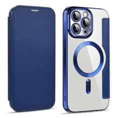 Imagem de Capa de carga sem fio para iphone 14 13 12 11 pro max 15 plus magnética flip couro escudo slot para cartão duro pc capa traseira, t6, para iphone 13