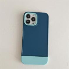 Imagem de Adequado para capa de celular de cor dupla 13promax, azul claro, para iPhone11pro
