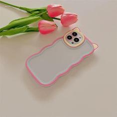 Imagem de Capa de telefone de silicone macio orelha de gato 3D para iphone 13 11 12 Pro MAX XS XR X 7 8 Plus Wave Design Clear Back Cover, 5, para iphone 8Plus