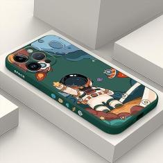 Imagem de LEECG Capa para iPhone 14 Pro Max Astronauta Borboleta Padrão Flor Macio Anti Riscos Forro de Microfibra Interior Capa de Telemóvel Anti-Impressão Digital Slim Fit Silicone Macio 14 Pro Max Verde