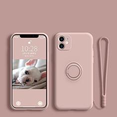 Imagem de Capa de suporte de anel magnético de silicone líquido para Samsung Galaxy A52 A72 A12 A21S A51 A71 S21 Plus S20 FE Note 20 Ultra Stand Cover, Rosa, Para A31