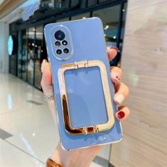 Imagem de Capa de silicone com suporte de revestimento de luxo para Samsung Galaxy S23 Ultra S22 S21 S20 FE S10 Plus Note 20 10 Pro A24 A34 A54, cinza, para Galaxy S20 Plus