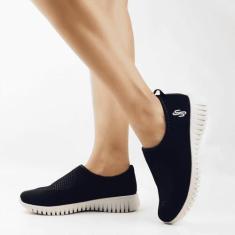 Imagem de Tênis Tricot Lycra - USAFLEX, Preto branco, 35