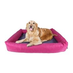 Imagem de Cama Para Cachorro Grande 100x87 Cm - 100% Lavável E Resistente (ROSA E CINZA)