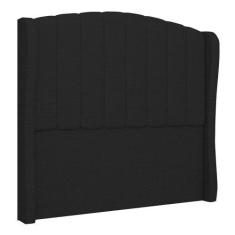 Imagem de Cabeceira Casal King Cama Box 195cm Glenda I02 Linho Preto - Mpozenato