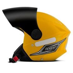 Imagem de Capacete Moto Aberto Mixs Way Viseira Fumê Feminino Masculino, AMARELO