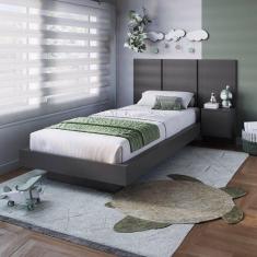 Imagem de Cama Solteiro Zurique 1 Porta Grafite - Art In Móveis