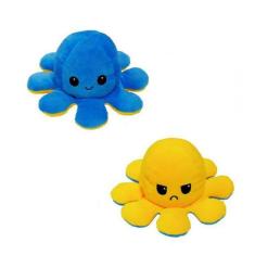 Imagem de Polvo Polvinho Tiktok Humor Bravo Feliz Reversível Pelúcia - Brinquedo