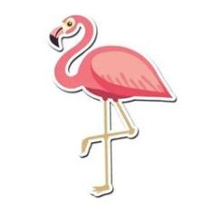 Imagem de Quadro Placa Decorativa Formato - Flamingo