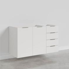 Imagem de Balcão Pia 2 Portas 4 Gavetas sem Tampo Ipanema Cabecasa Madeiramadeira Branco