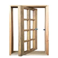 Imagem de Janela De Madeira Vitro Capelinha Pivotante Reto De Itaúba Esquadrias