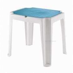 Imagem de Mesa Plastica Infantil Versa Branca Com Tampa De Plastico Azul - Tramo