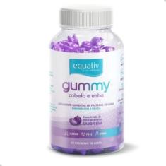 Imagem de EQUALIV Gummy Cabelo e Unha - Suplemento Alimentar em Goma Sabor Uva - Fibras Prebióticas, Vitaminas e Minerais - Cabelos & Unhas Fortalecidos - Frasco com 60 pastilhas em goma
