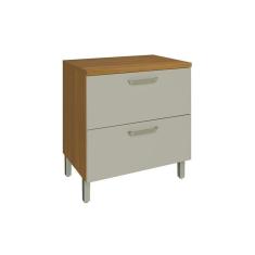 Imagem de Balcão De Cozinha Princesa 1 Porta Basculante E 1 Gaveta C/ Tampo 80cm Freijo/Off White - Nesher