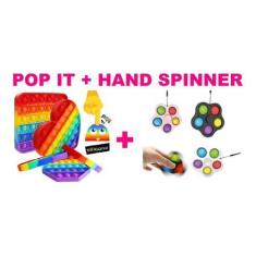 Imagem de Kit Pop It Colorido + Hand Spinner Anti Stress - Toys