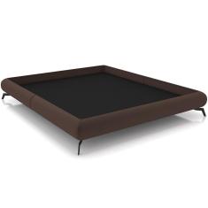 Imagem de Cama Casal Base Box Pés De Ferro Estilo Industrial 156cm Otto P05 Veludo Marrom - Lyam Decor