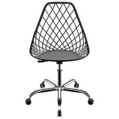Imagem de Cadeira de Escritório Giratória SeatCo Kayla PP Office com Regulagem de Altura e Pés com Rodízios - Preto