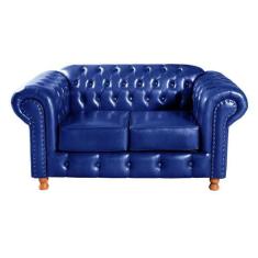 Imagem de Sofá Luis Xv 2 Lugares Molas Ensacadas Capitonê Classico Retrô - Bella