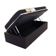 Imagem de Conjunto Colchão Solteiro D33 Antialérgico + Cama Box Baú Microfibra BF Colchões 88x188x57cm
