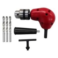 Imagem de Kit Mandril Angular 90 Graus 3/8 + 3 Brocas 7,3 mm