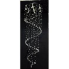 Imagem de Lustre De Cristal Legítimo K9 Espiral Com 2,30 Metros De Altura,Base De Inox Polido Com 40CM De Diâm
