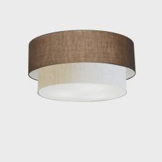 Imagem de Plafon Para Sala Cilíndrico SL-3017 Cúpula Cor Café Linho Bege
