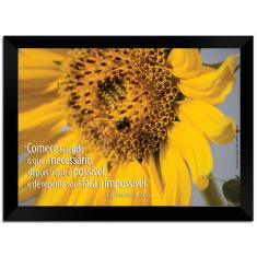 Imagem de Quadro Decorativo Frases Girassol Com Moldura E Vidro