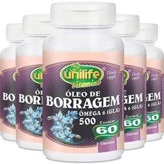 Imagem de Kit 5 Óleo de Borragem 700mg Unilife 60 cápsulas