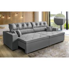 Imagem de Sofá New Austin  2,02 m Retrátil com Molas  Cinza