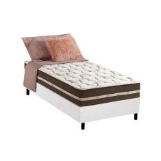 Imagem de Cama Box Solteiro: Colchão Molas Anjos Superlastic Classic + Base CRC Courano White(88x188)