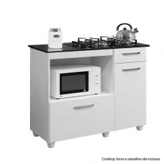 Imagem de Balcão Para Cooktop E Forno 2 Portas 1 Gaveta Violeta Branco