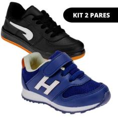 Imagem de Kit 2 Pares Tênis Masculino Infantil de Criança Masculino Casual - Clu