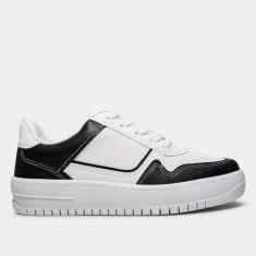 Imagem de Tênis Vizzano Casual Feminino, Branco, Preto, 35
