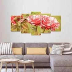 Imagem de Quadro Flowers  Brocéliande Sala Quarto Mosaico 5 Peças