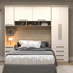 Imagem de Guarda Roupa Dormitório Modulado Master Casal Queen 1,58 m - Avelã Rústico e Areia - Luciane M12