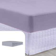 Imagem de Lençol Elástico Cinza Malha 100% Algodão Fio 30/1 Penteado - Bella Enx