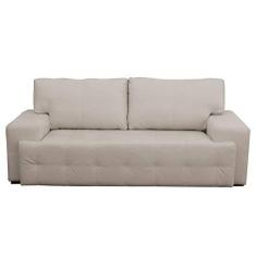 Imagem de Sofá 3 Lugares Sala de Estar Roma 230 cm Couro Off White - Gran Belo