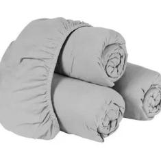 Imagem de Lençol Casal Malha Avulso 100% Algodão Antialérgico Cinza