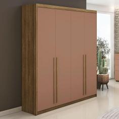 Imagem de Guarda-Roupa Solteiro Denver 4 Portas 3 Gavetas Nature/Camarim - Pnr Móveis