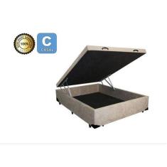 Imagem de Cama Box Baú Casal 138 Bello Box - Suede bege - 30CM PROFUNDIDADE - AL