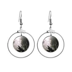 Imagem de Brincos Cenário Natureza Florestal Cenário Pendente Joia Círculo Drop