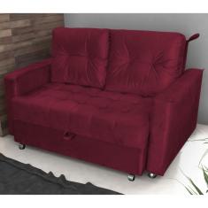 Imagem de Sofá Cama Para Sala De Estar Cross Veludo Vinho