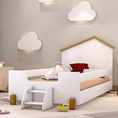 Imagem de Cama Rodrigues Solteiro Branco/Natural com Colchão