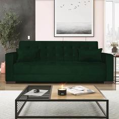 Imagem de Sofá Cama 3 Lugares Jobim Suede Verde - Amarena Móveis