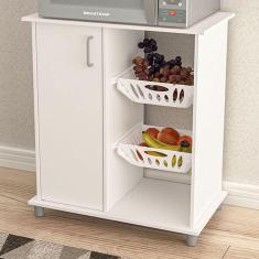 Imagem de Armário De Cozinha Para Micro-ondas Com Fruteira Planaltina 1 Porta Branco - Pnr Móveis