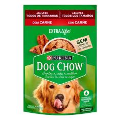 Imagem de Ração Úmida para Cachorro Dog Chow Adulto Extra Life Sabor Carne em Sachê 100g