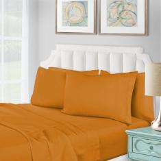 Imagem de Superior Jogo de lençol de algodão egípcio 1200 fios, lençóis de quarto, itens essenciais para casa, roupa de cama de luxo, 1 lençol elástico com elástico alto, 1 lençol de cima, 2 fronhas, California