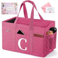 Imagem de TRSODD Sacola casual para mulheres, presentes de dia das mães com bolsa de maquiagem, presente de aniversário personalizado para madrinha de casamento, irmã e professora, bolsa de praia com bolso
