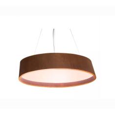 Imagem de Lustre Pendente Oval 78Cm Em Madeira Imbuia Bivolt