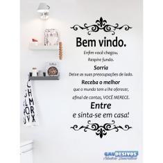 Imagem de Adesivo Decorativo de Parede Frase Bem Vindo Entrada de Casa